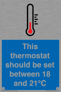 This thermostat should be set between 18 and 21°C